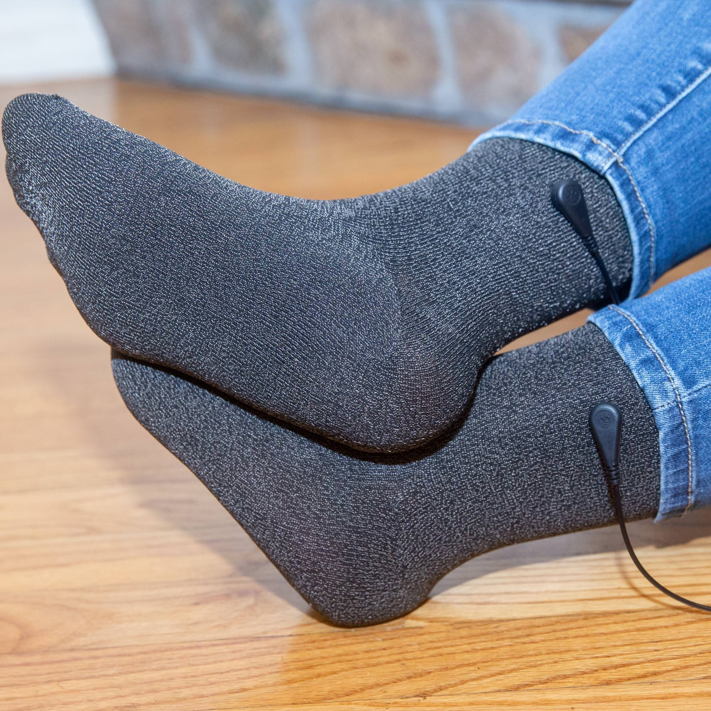 Earthing Grounded Socks Connected To Coil Cords.Jpg