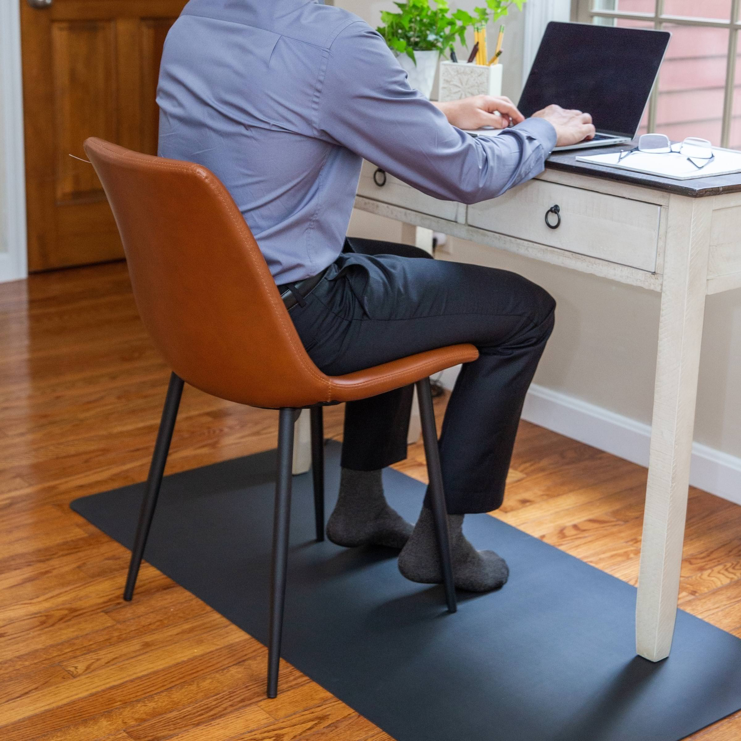 Earthing Grounded Socks On Loor Mat.Jpg